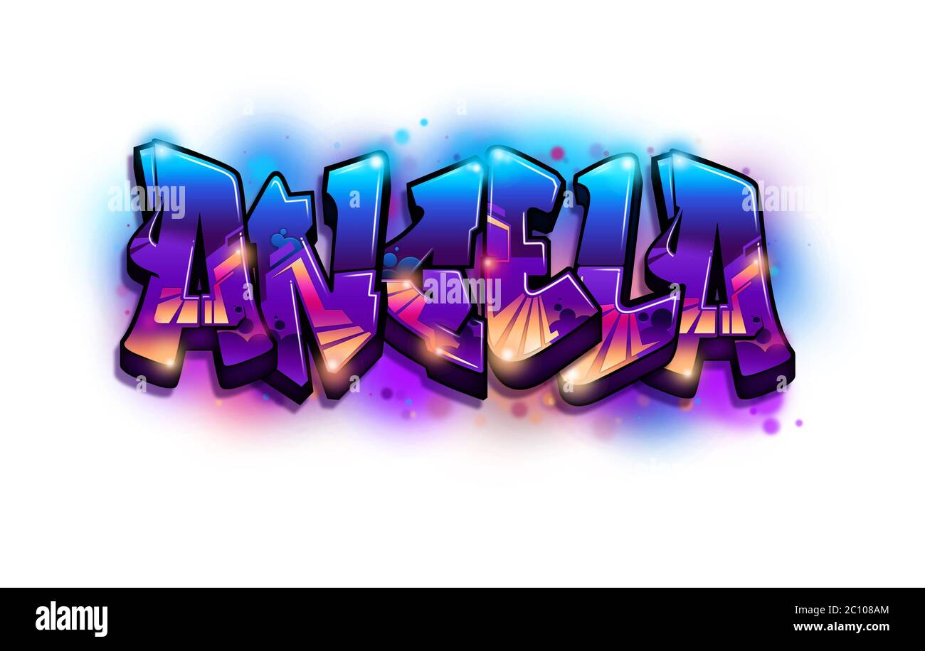 Angela Name Text Graffiti Word Design Stock Photo - Alamy