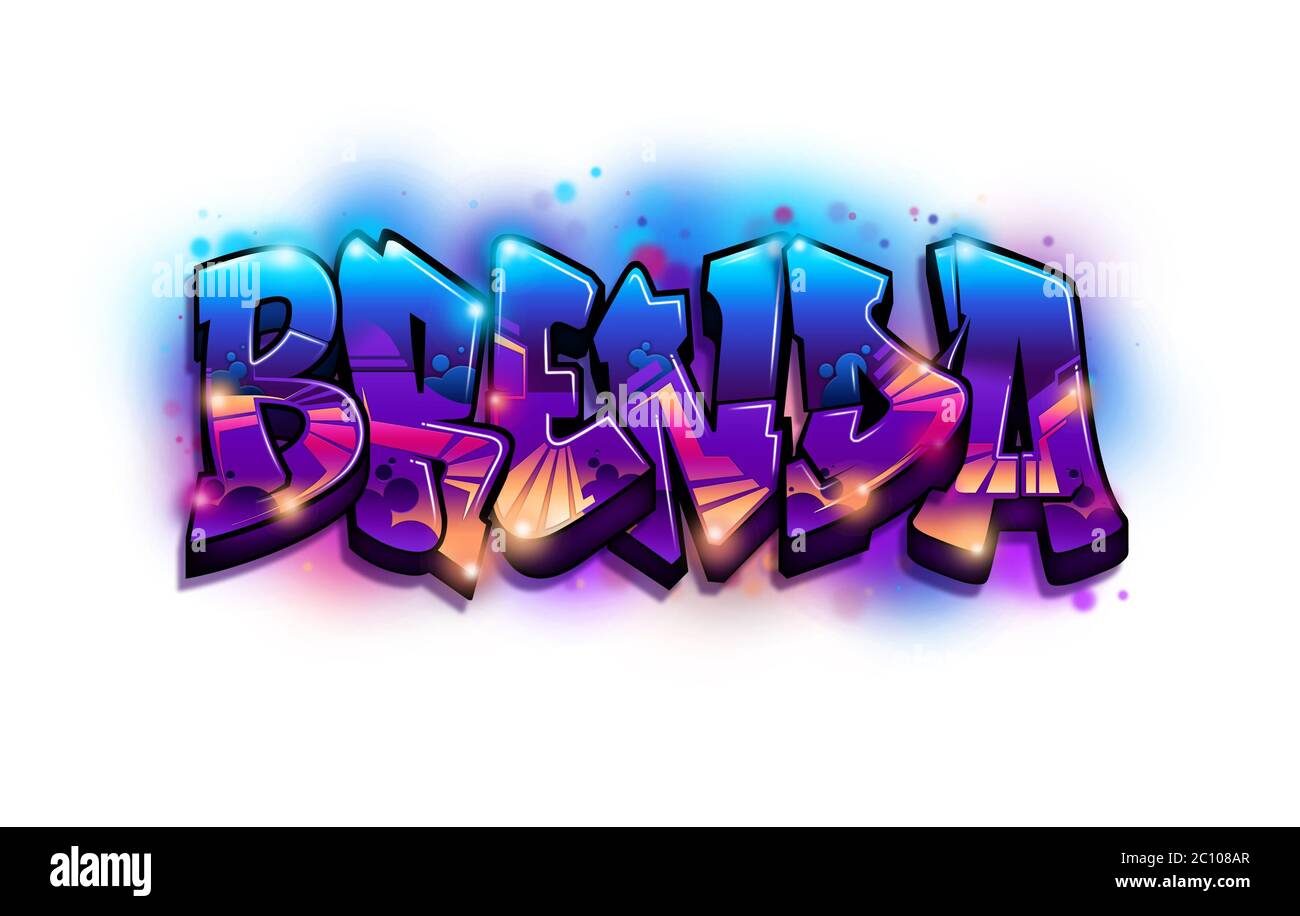 Brenda Name Text Graffiti Word Design Stock Photo Alamy