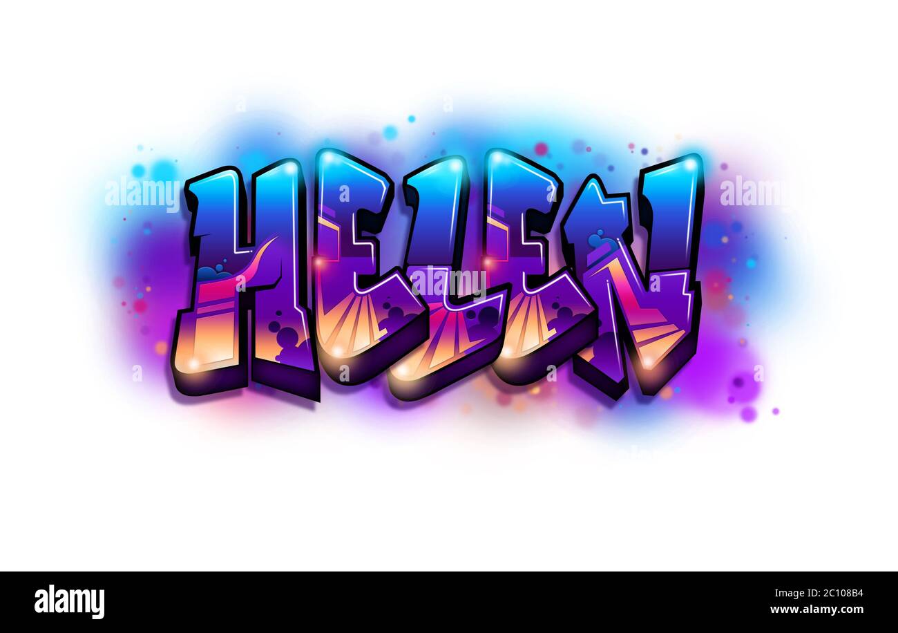 Helen Name Text Graffiti Word Design Stock Photo - Alamy