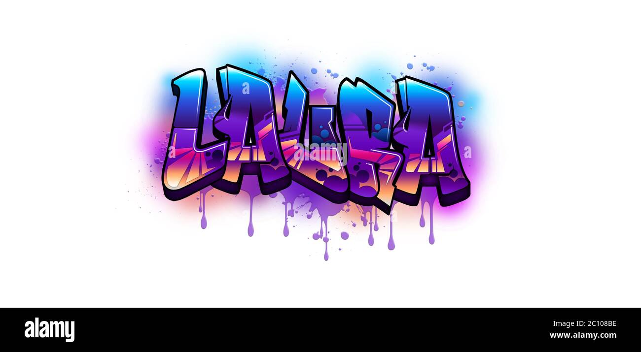 Laura Name Text Graffiti Word Design Stock Photo - Alamy