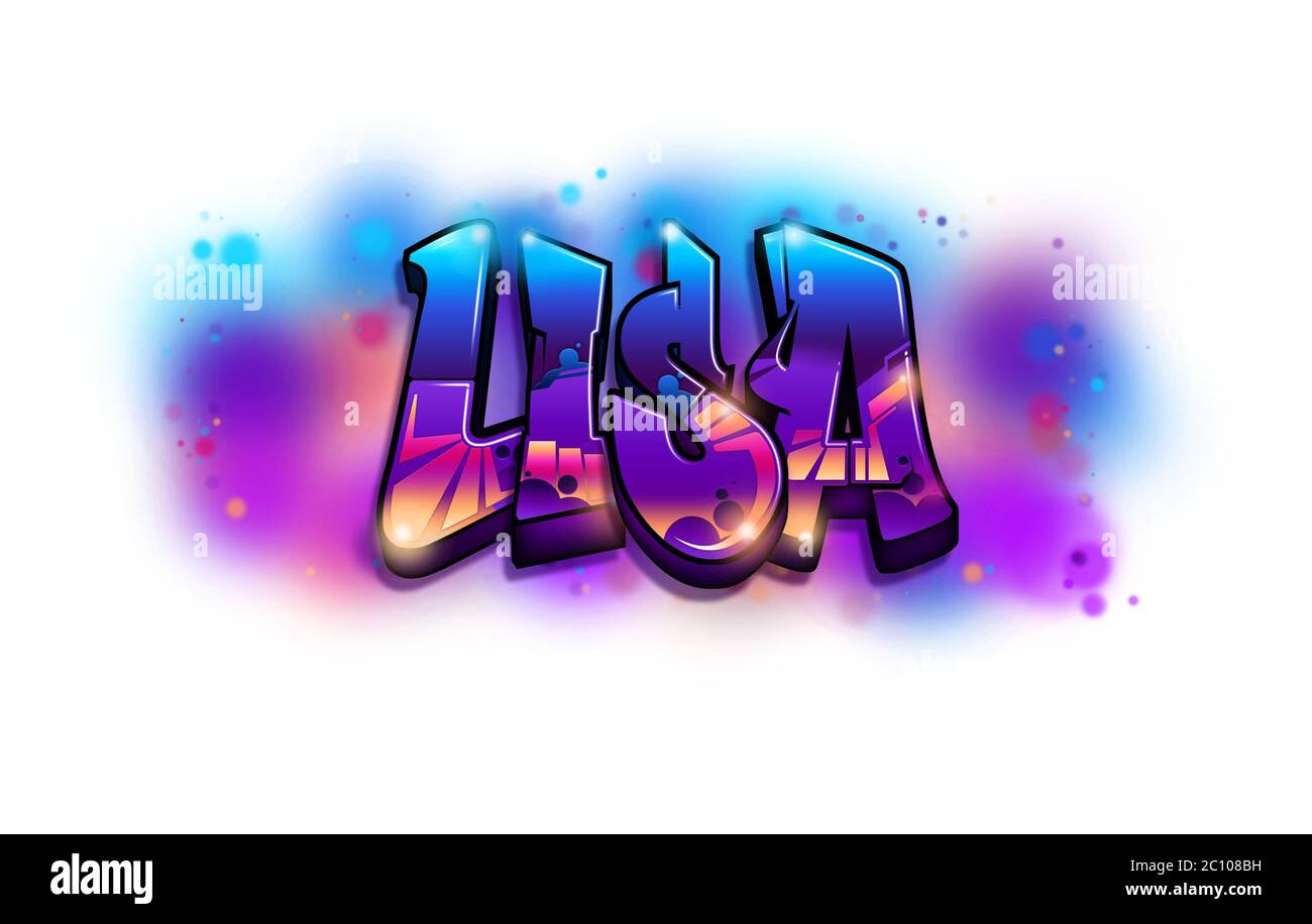 Lisa Name Text Graffiti Word Design Stock Photo - Alamy