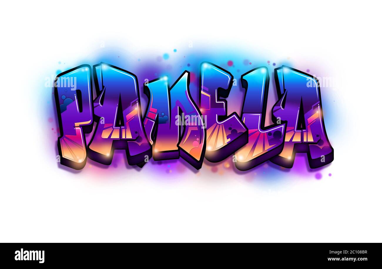 Pamela Name Text Graffiti Word Design Stock Photo Alamy