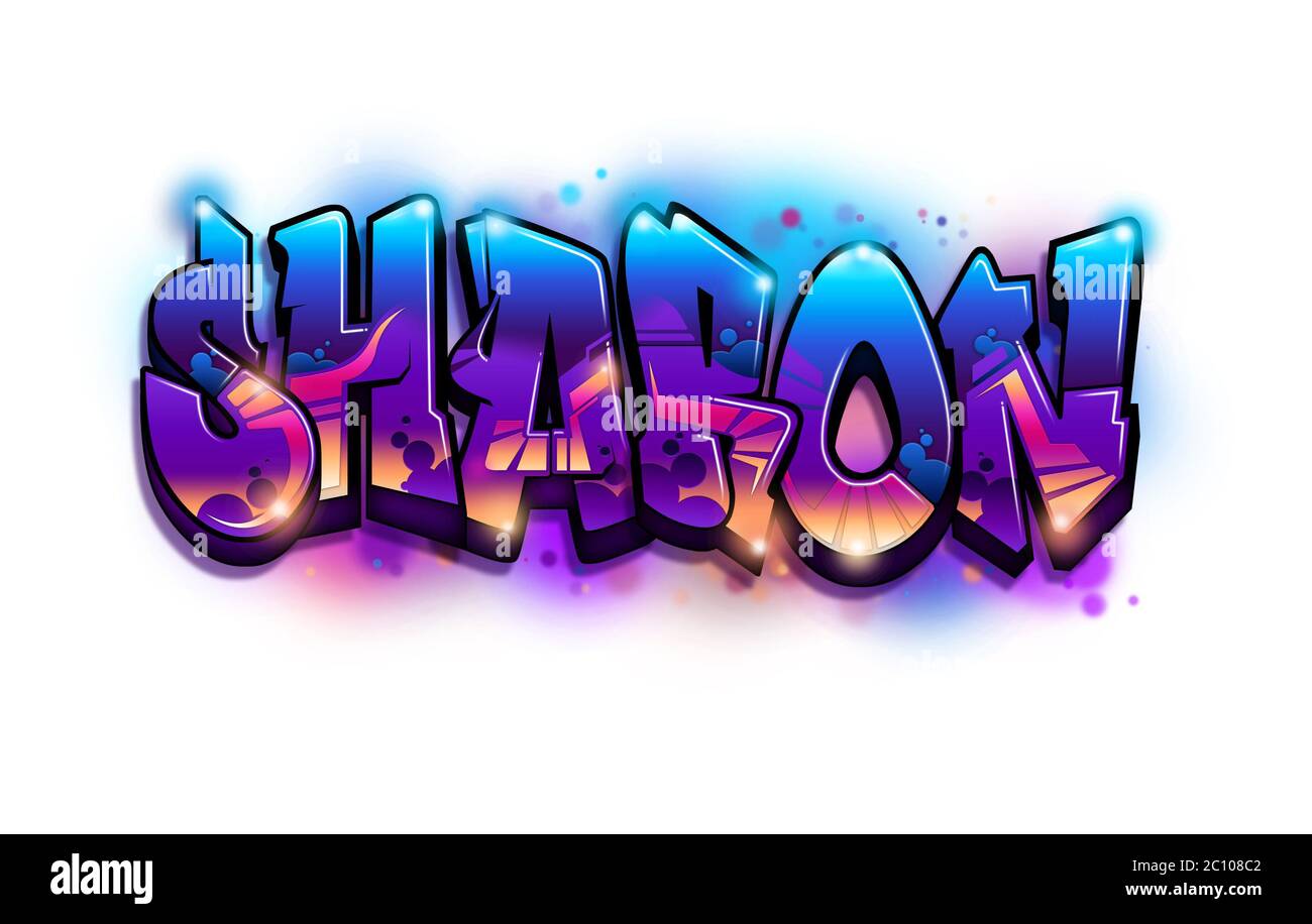 Sharon Name Text Graffiti Word Design Stock Photo Alamy