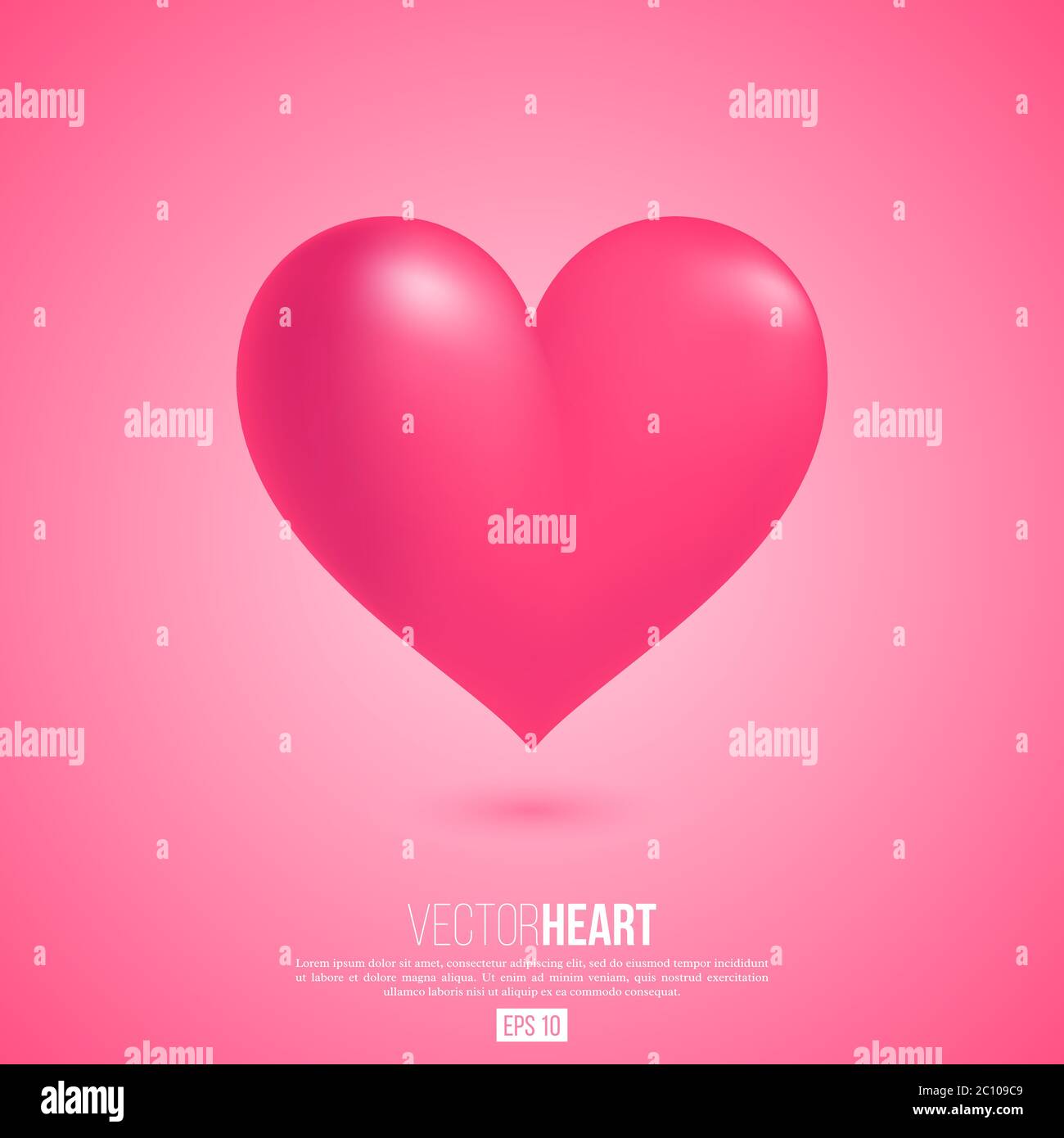 Realistic 3D Valentine heart Stock Vector Image & Art - Alamy