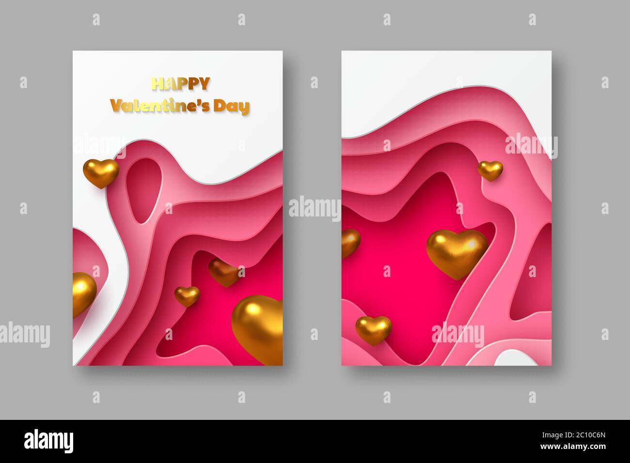 Valentines day holiday posters or banners. Stock Vector