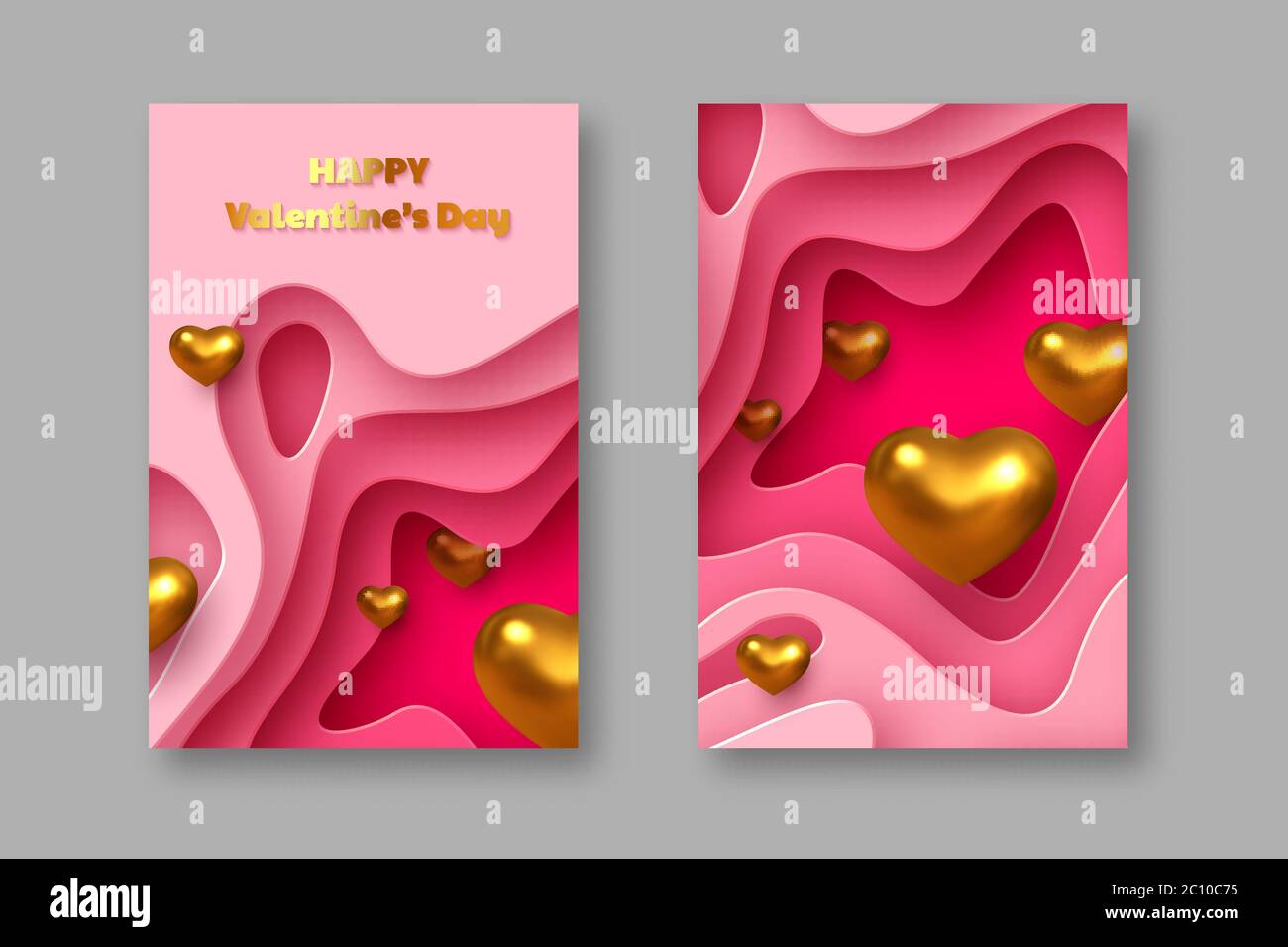 Valentines day holiday posters or banners. Stock Vector