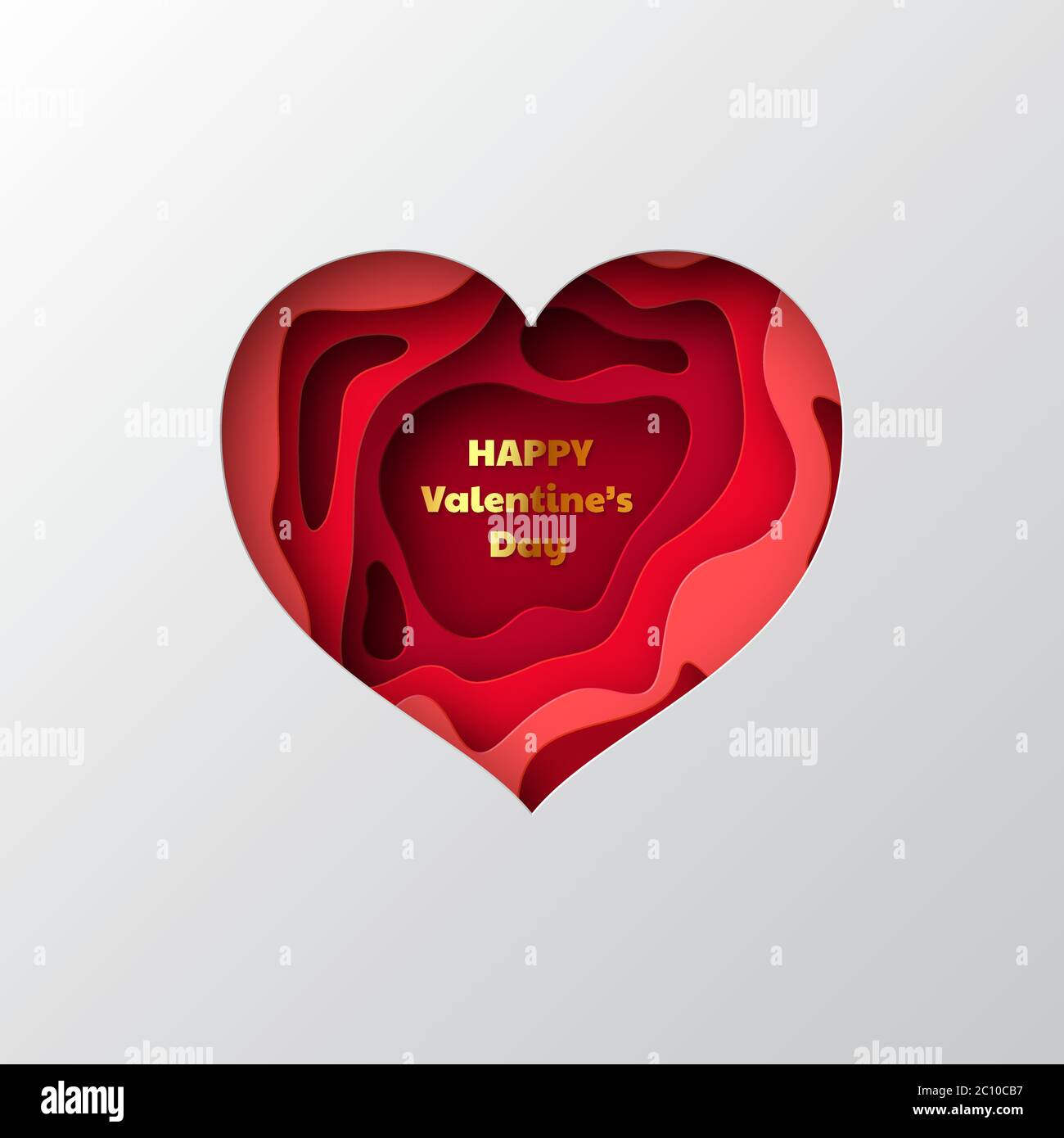Download 3d Paper Cut Heart With Layered Carving Shapes Stock Vector Image Art Alamy