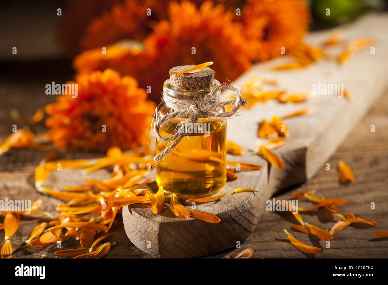 Marigold Essential Oil Stock Photo Alamy