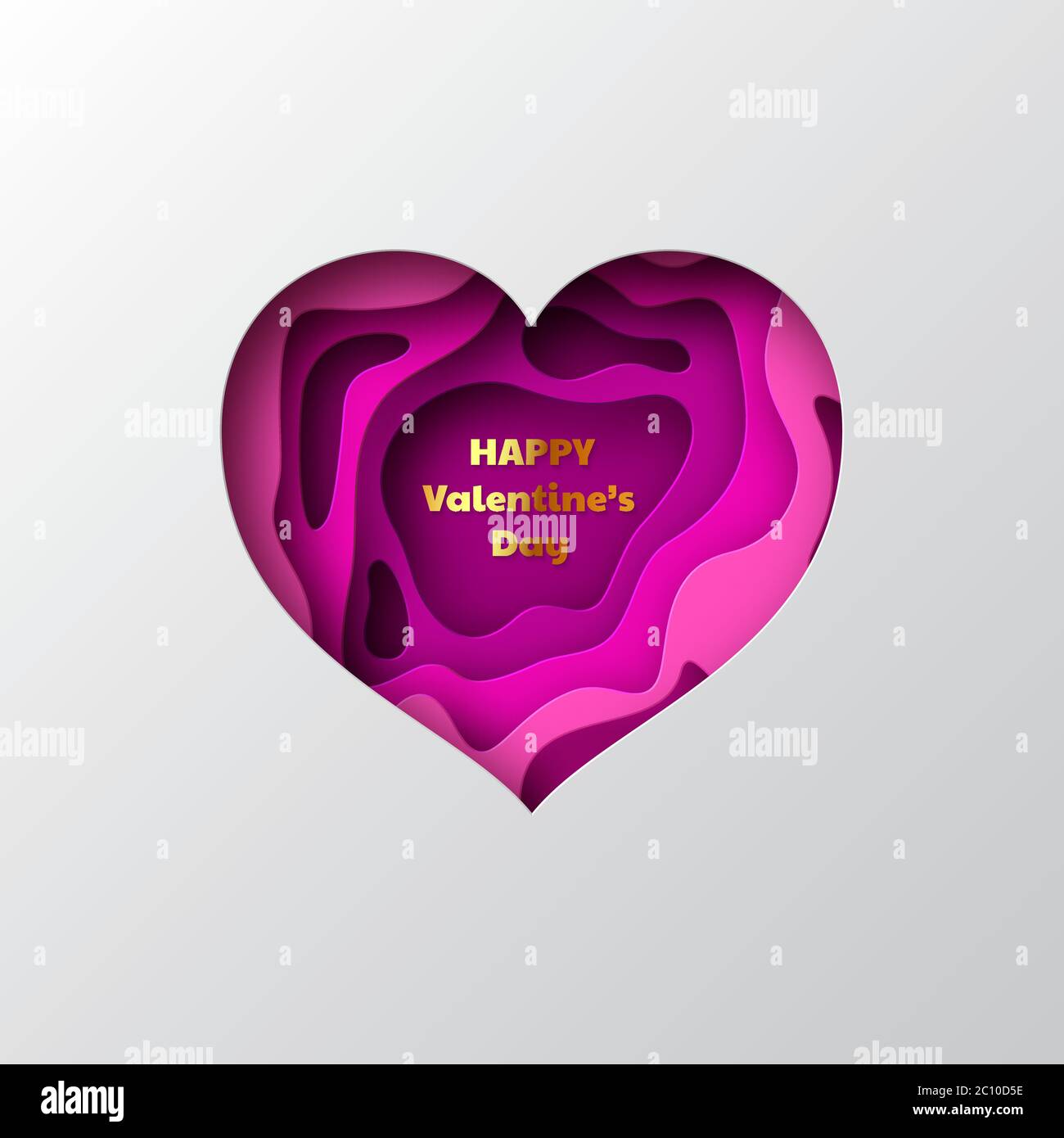 Download 3d Paper Cut Heart With Layered Carving Shapes Stock Vector Image Art Alamy
