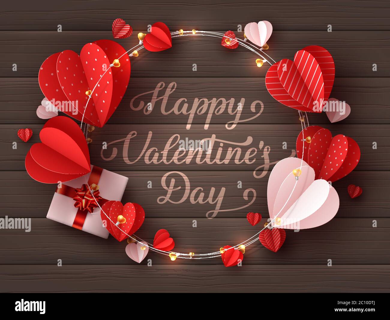Happy Valentines day greeting card. Stock Vector