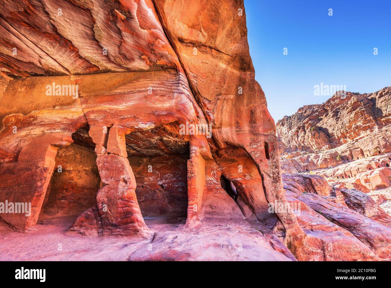 Petra, Jordan. Sandstone house in Petra, the capital of the ancient Nabatean Kingdom. Stock Photo