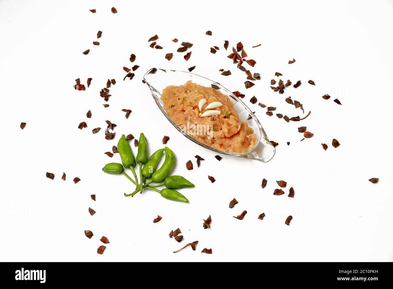 chicken mince with green chillie for ramdan food Stock Photo