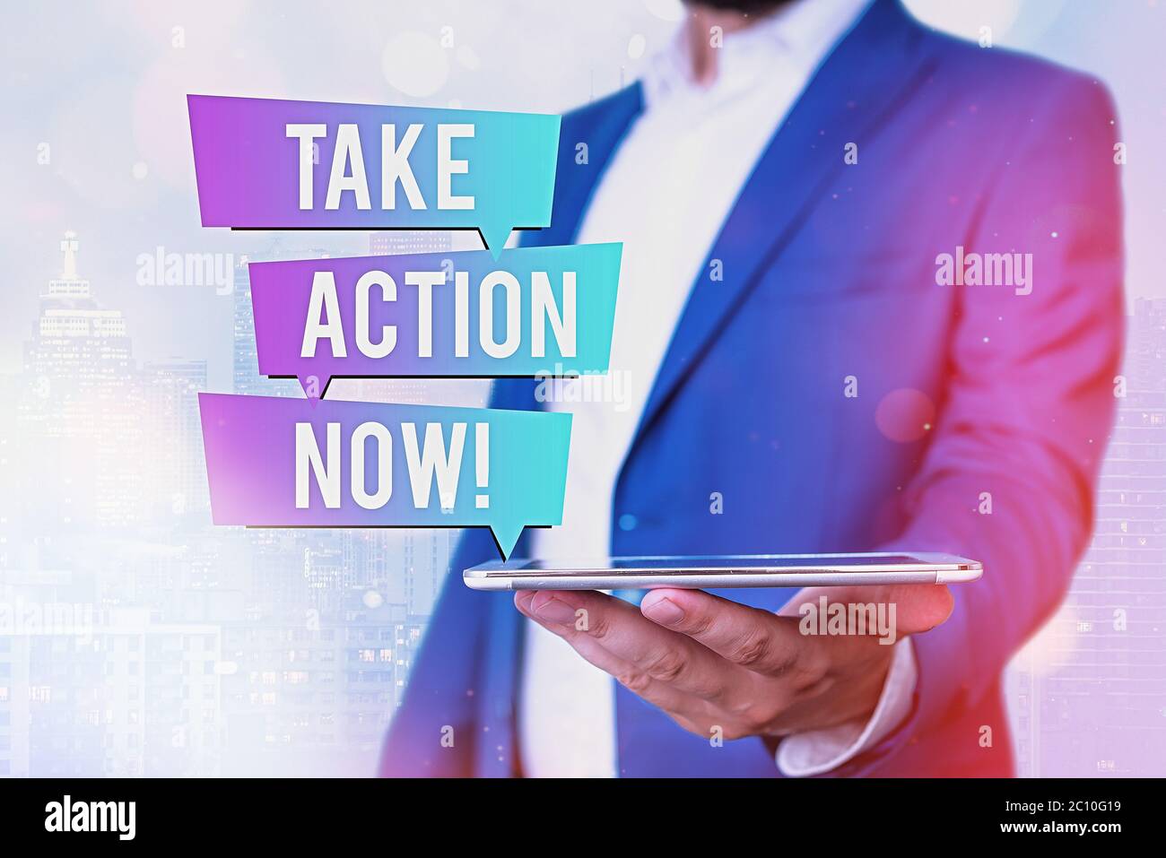 Text sign showing Take Action Now. Business photo showcasing Do it now ...