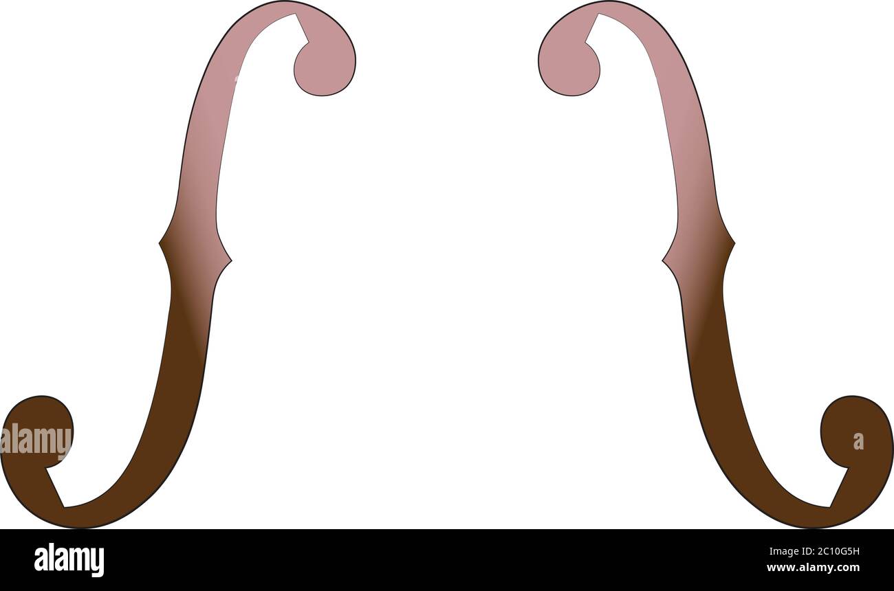fholes for violin / cello musical instrument, symmetrical, cnc vector