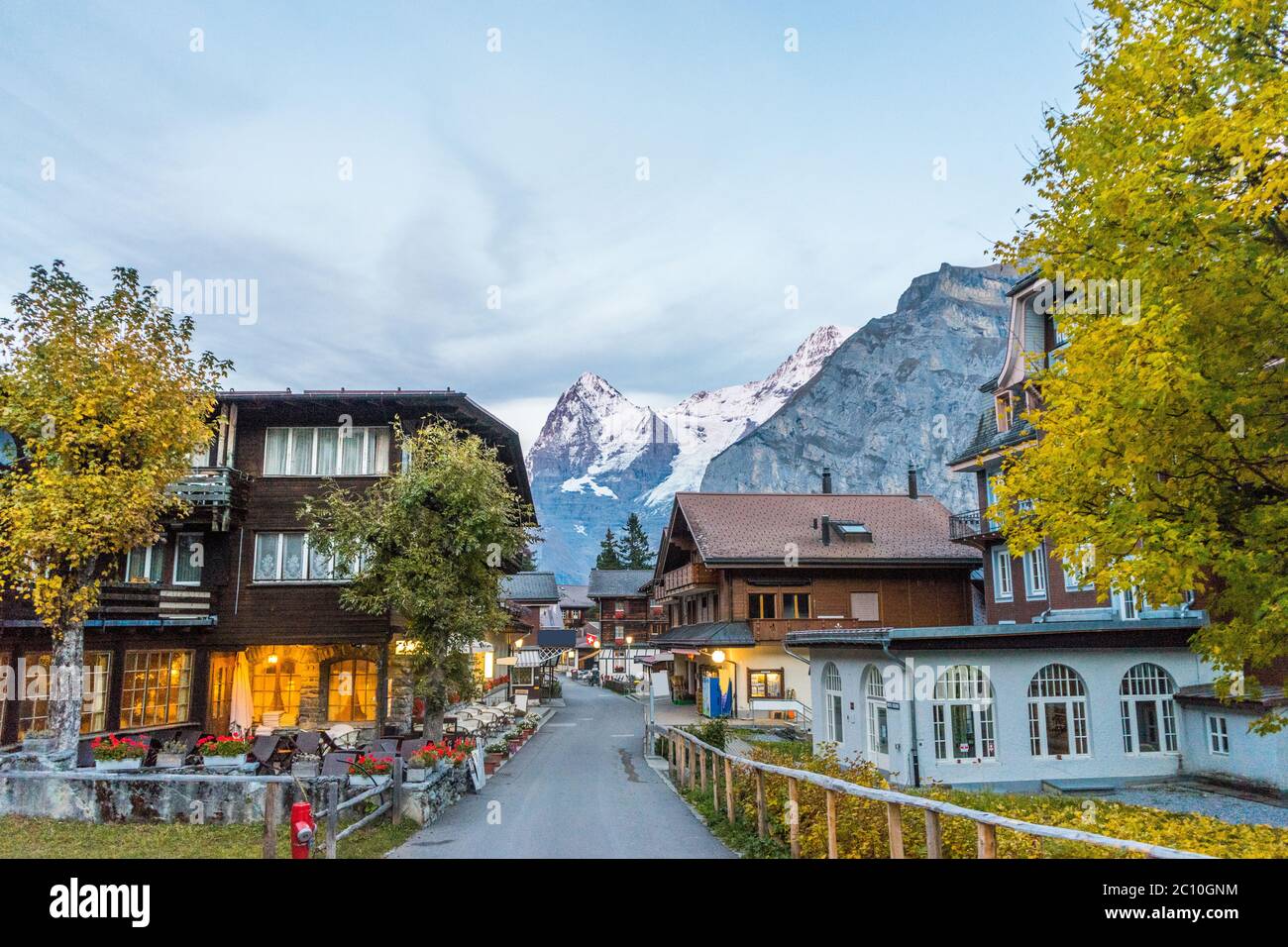 houses of small village near alpes mountains in switzerland Stock Photo ...