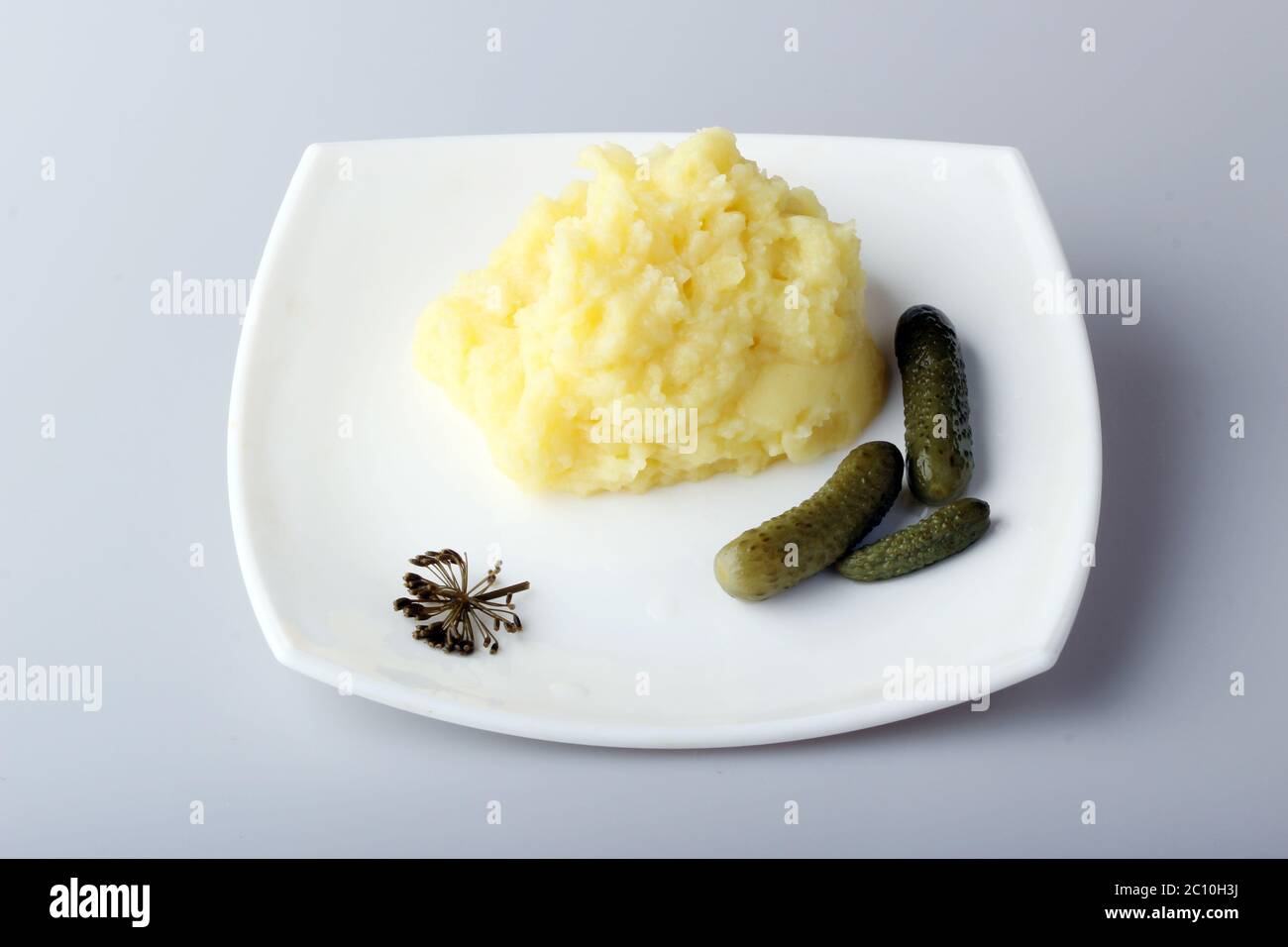 mashed potatoes and pickles Stock Photo Alamy