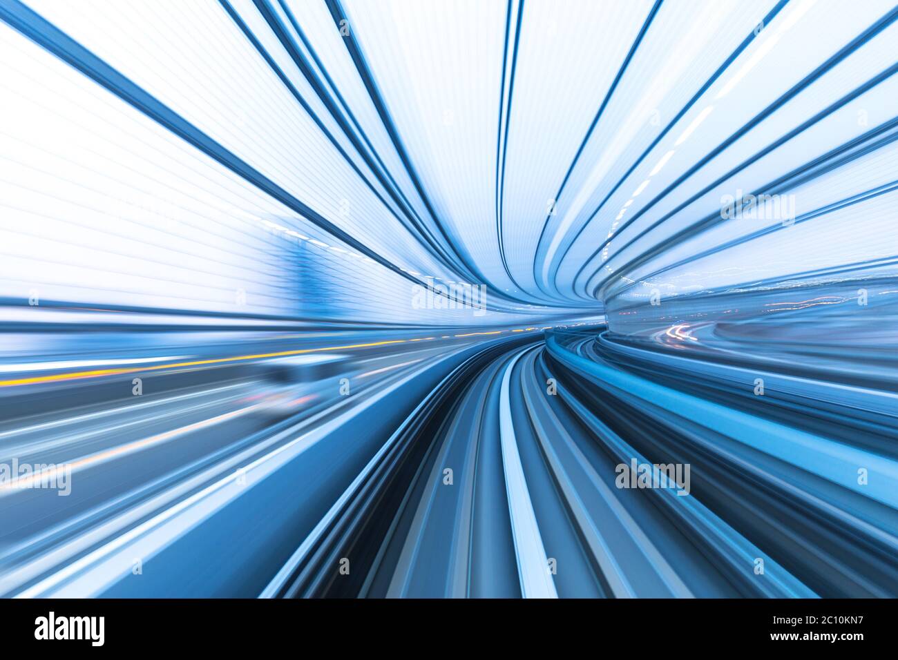 blur motion train in tunnel in tokyo Stock Photo - Alamy