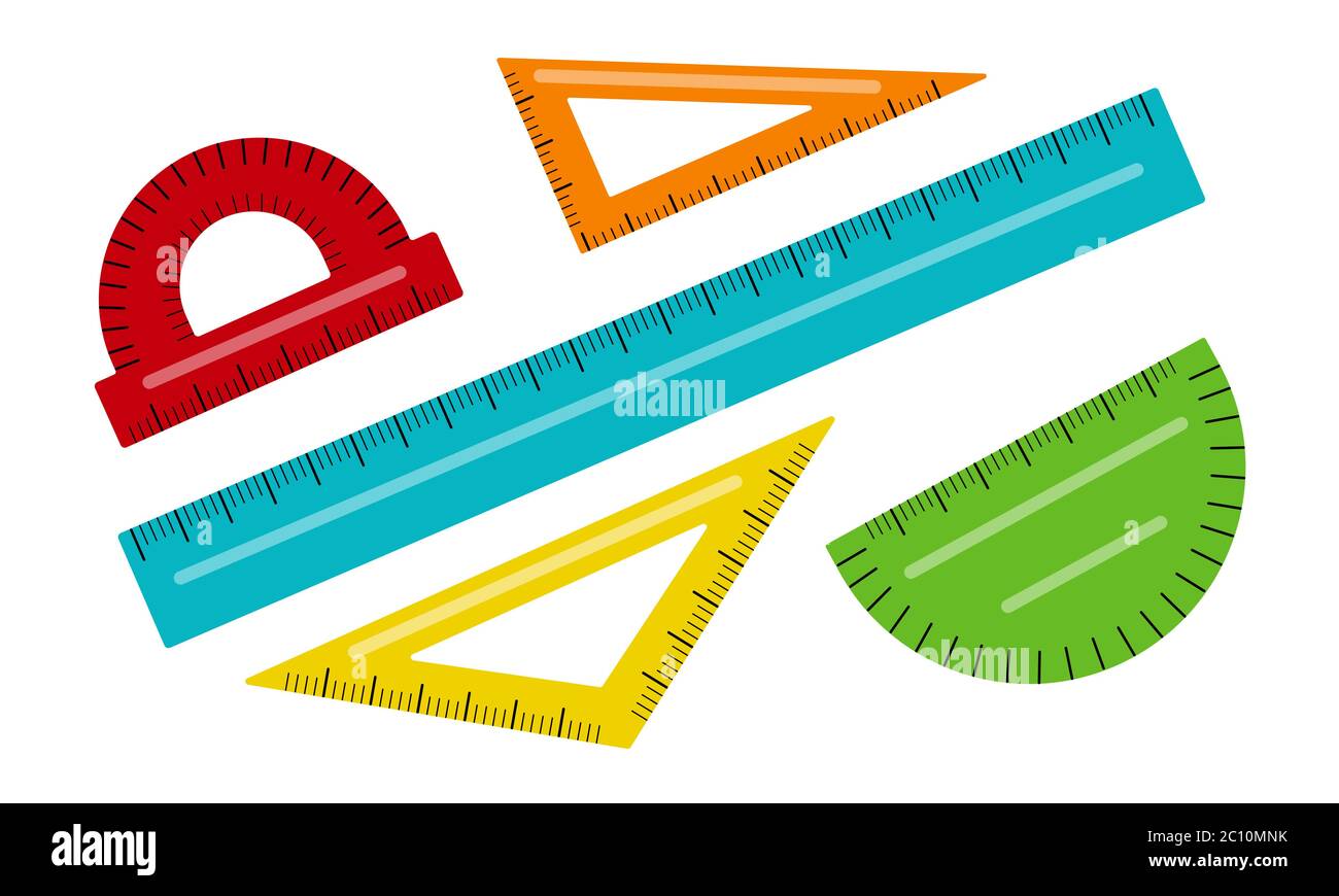 4 Pieces Math Geometry Tool Protractor Graphic Triangle Set Squares Plastic Clear Ruler for Design Math or Painting 