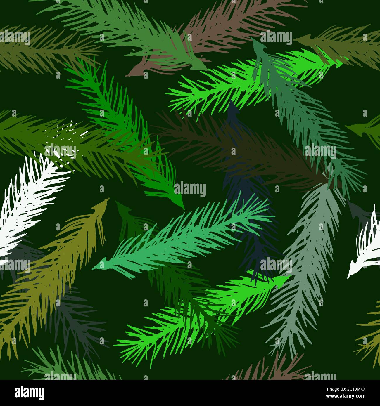 Vector seamless pattern background is a Christmas theme. Sprigs of pine ...
