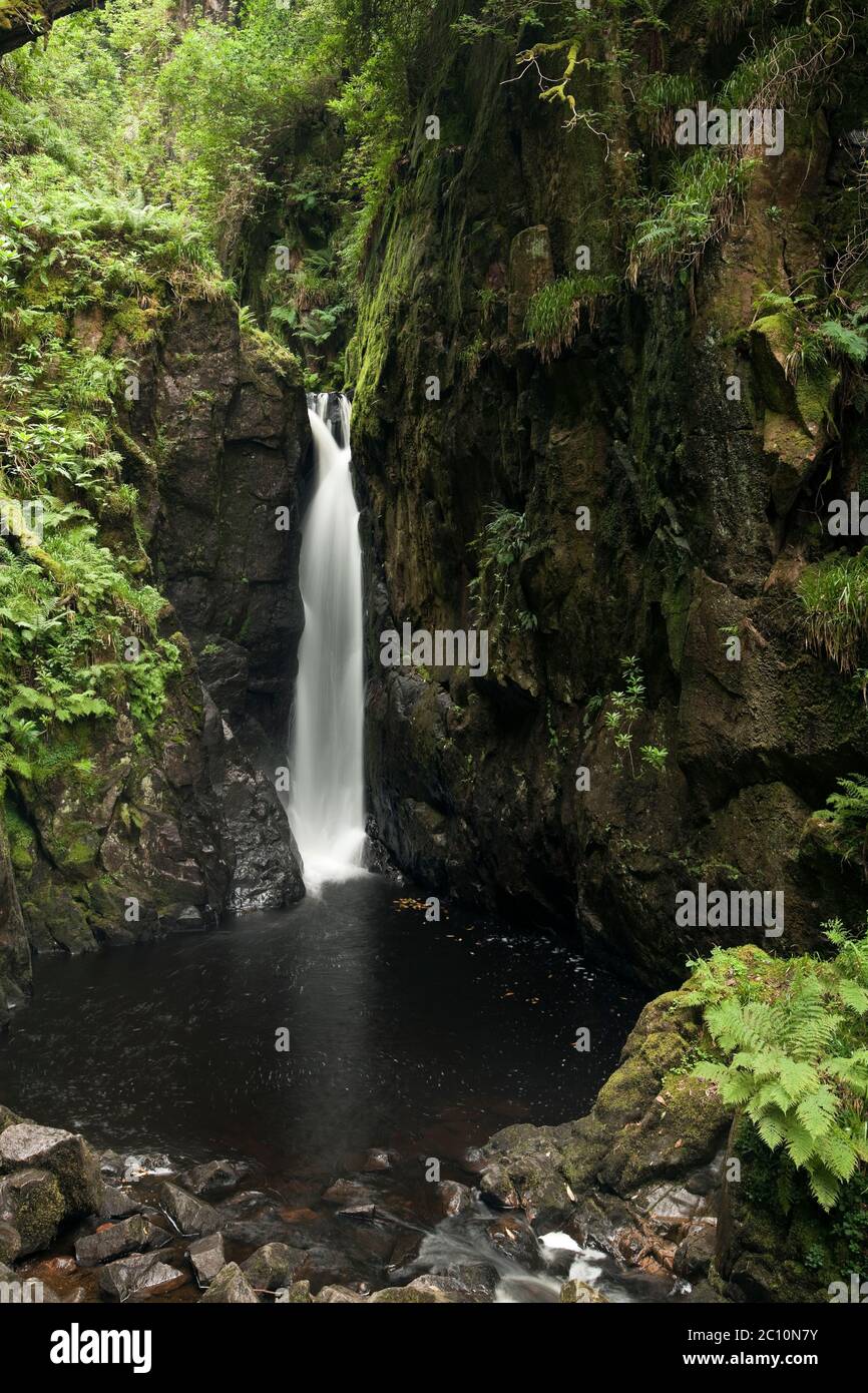 Stanley Ghyll Force in Eskdale, Cumbria, UK Stock Photo