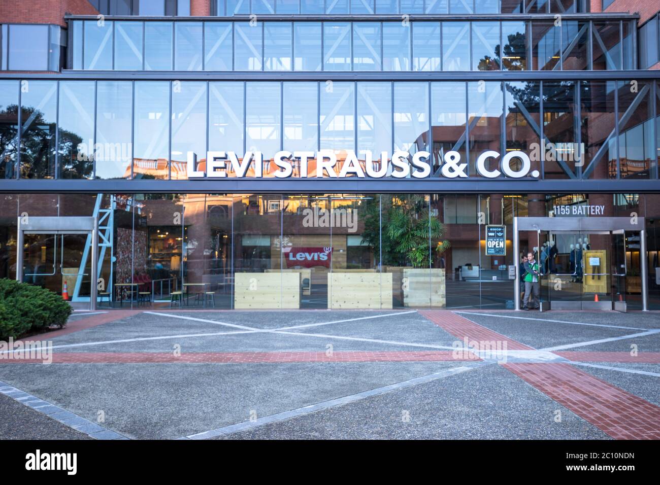 entrance of Levi's office building Stock Photo