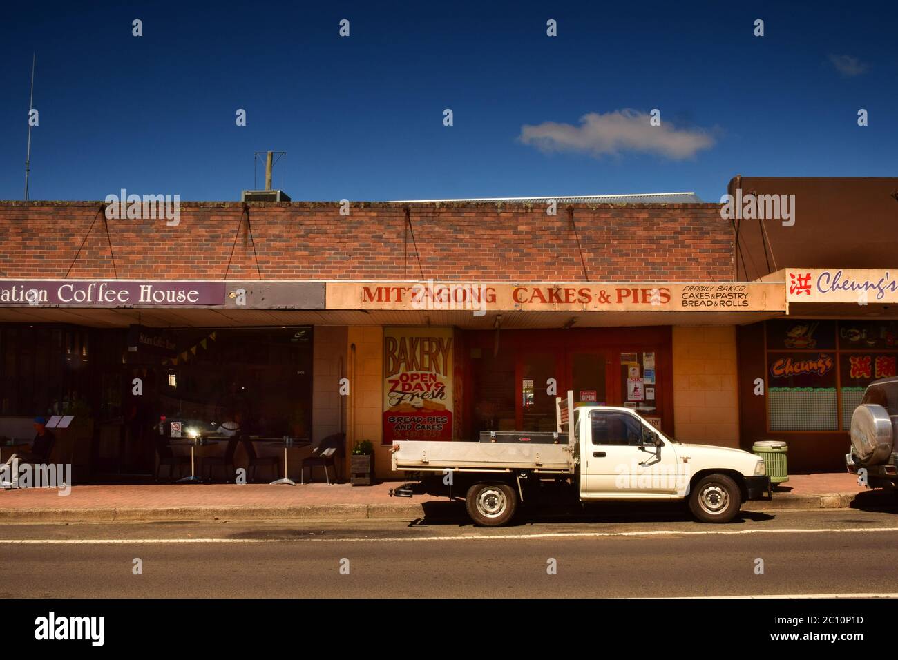 Storefronts on the Street, Mittagen, New South Wales, Australia Stock Photo
