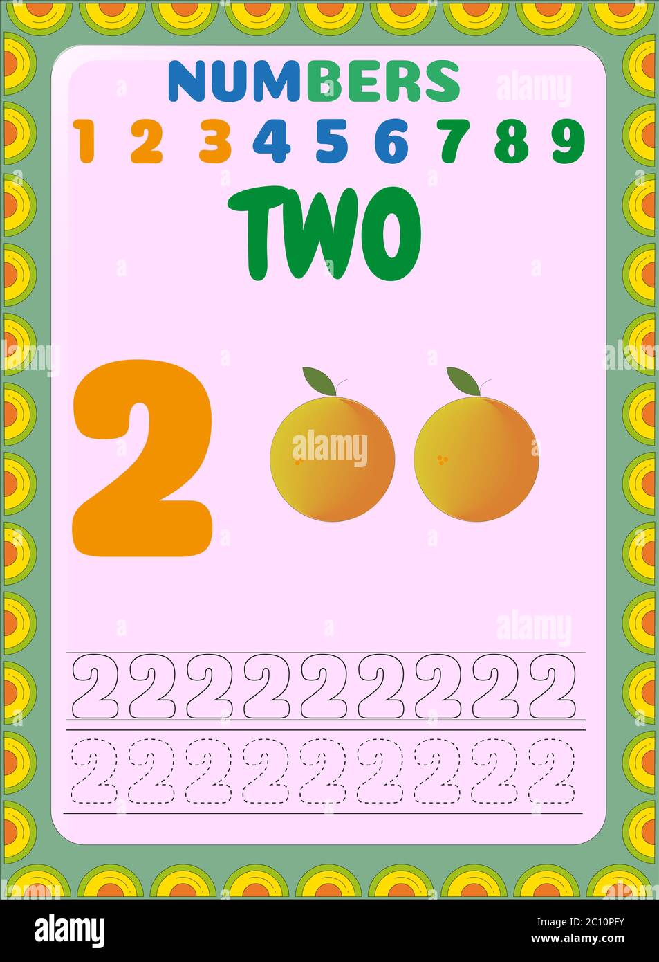 Preschool and toddler math with orange fruit design Stock Vector Image ...