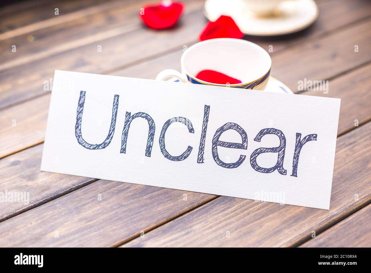 unclear to clear on white paper Stock Photo