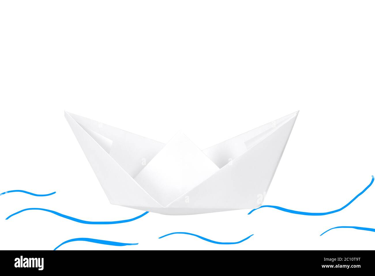 Paper boat isolated on white. Stock Photo