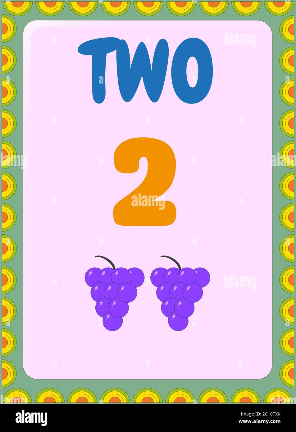 Preschool and toddler math with grapes fruit design Stock Vector Image ...
