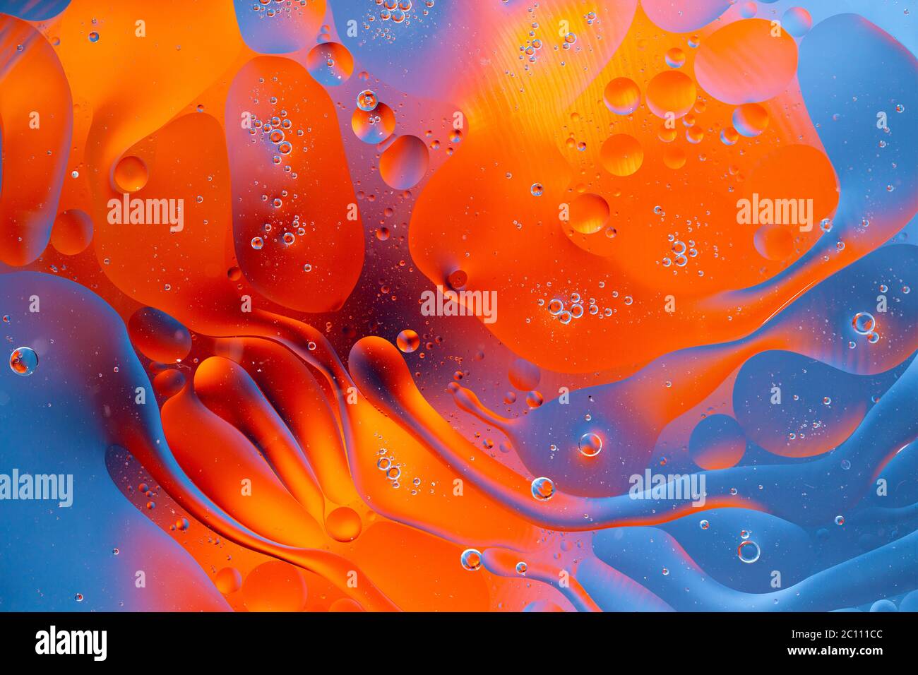 An Abstract background as a result of a mixture of water and oil Stock Photo