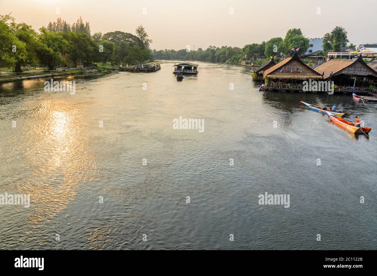 Kwai Yai River at sunset Stock Photo