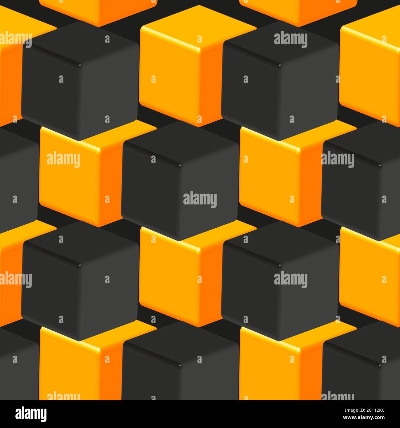 Black Gold Cubes Pattern on Black Stock Vector