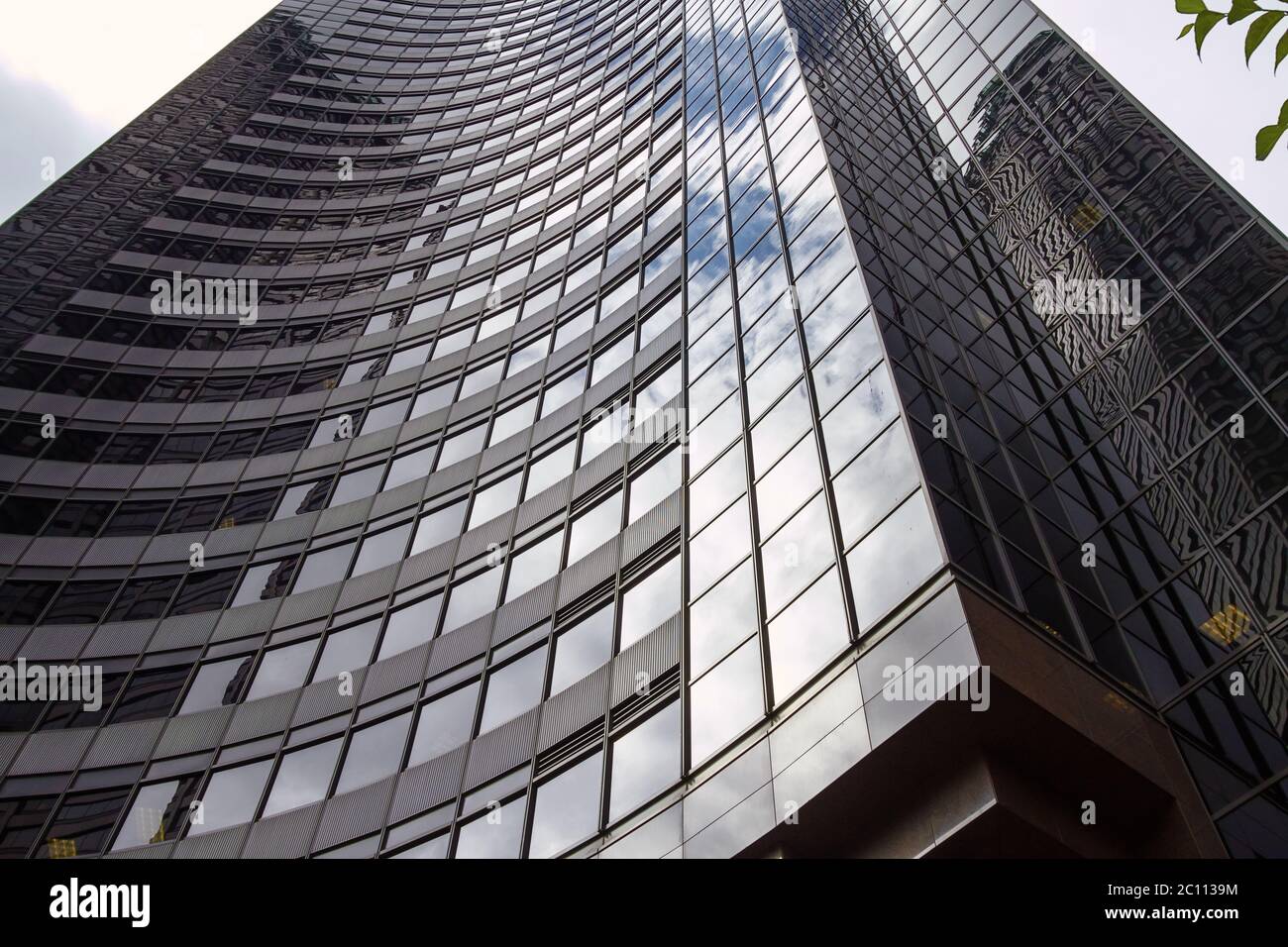 Reflection of the Sky on Columbia Center in Seattle, Washington, United States Stock Photo