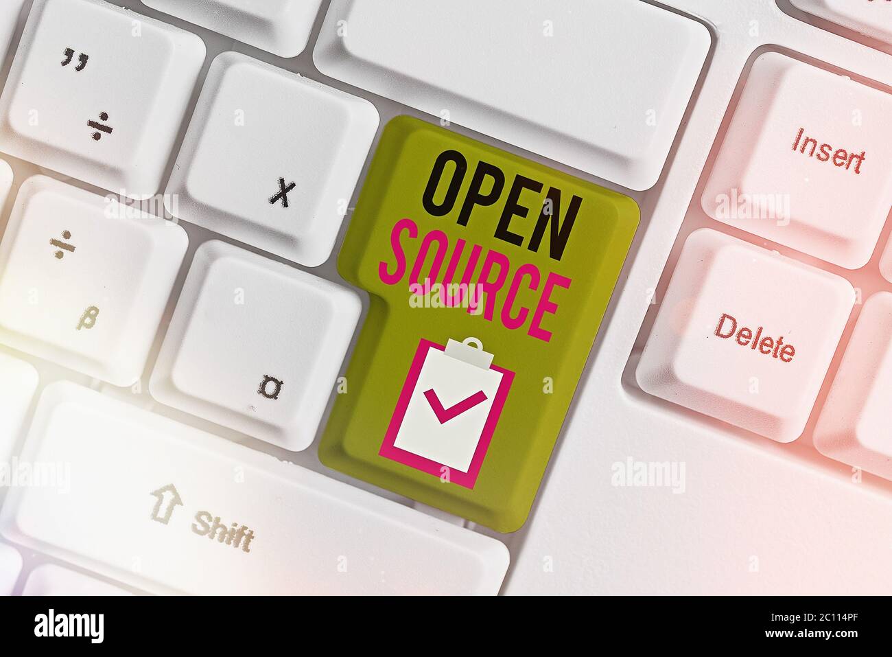 Handwriting text writing Open Source. Conceptual photo contains the source code that can be modified and enhanced Stock Photo