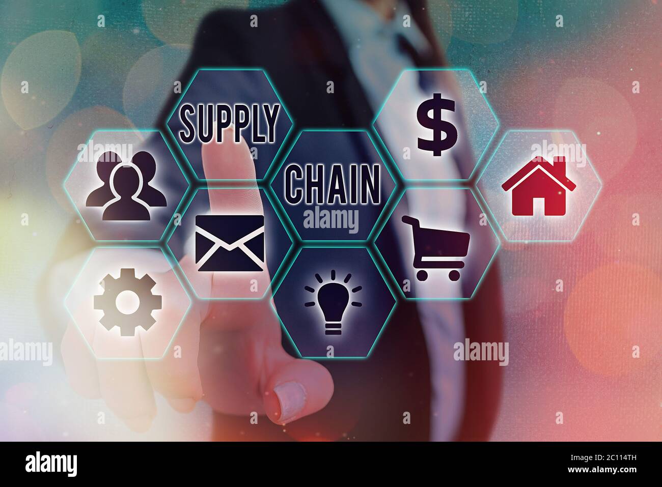 Conceptual Hand Writing Showing Supply Chain Concept Meaning Aspects Of Smart Modern Company Management Logistics Processes Stock Photo Alamy