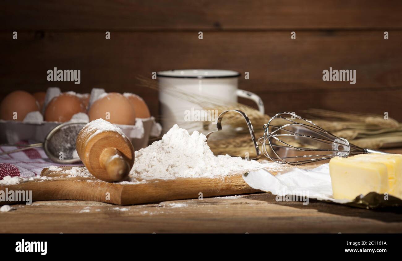 Ingredients for bakery products Stock Photo Alamy