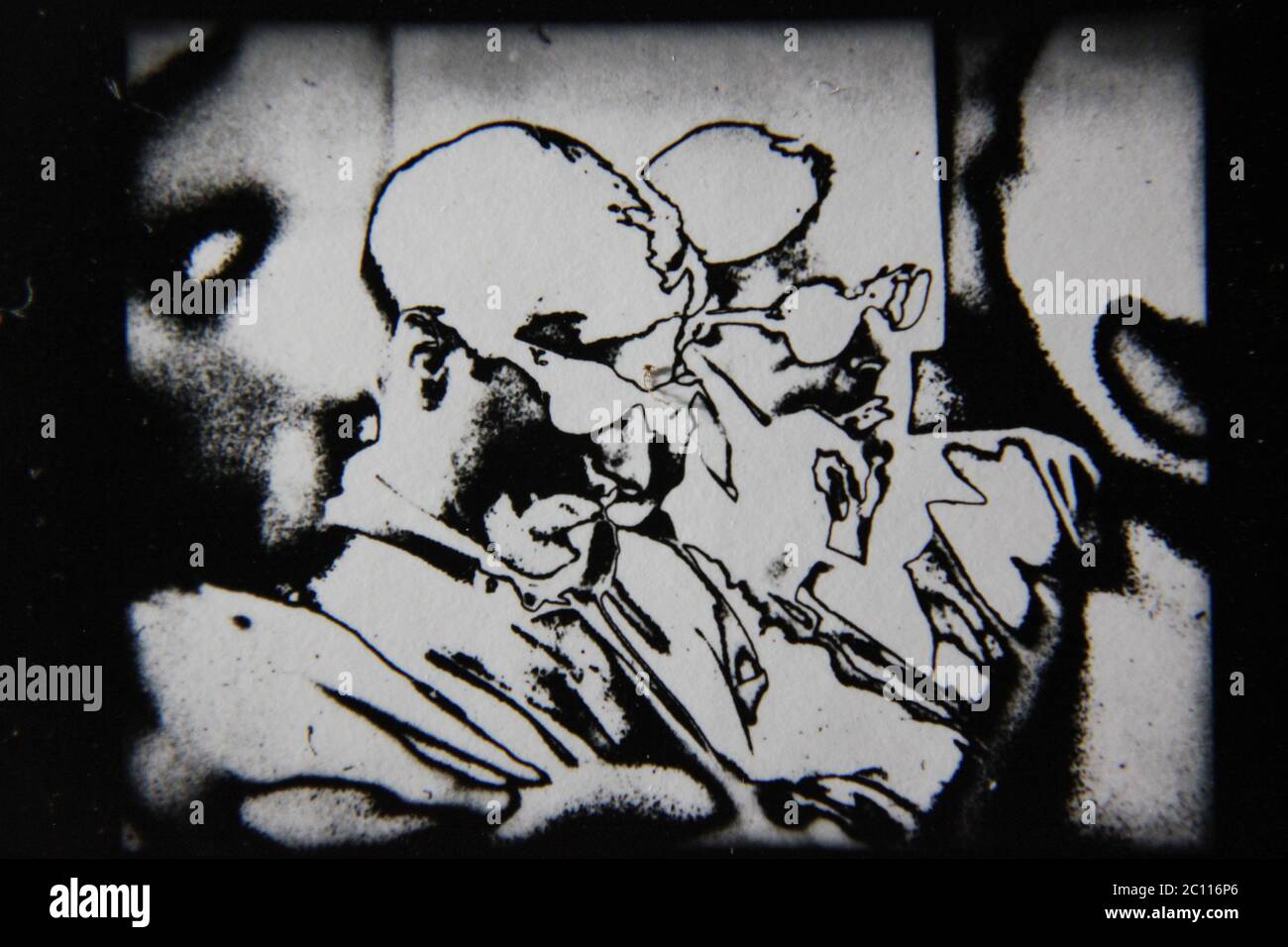 Fine 1970s vintage black and white photography of a man in a dream like ...