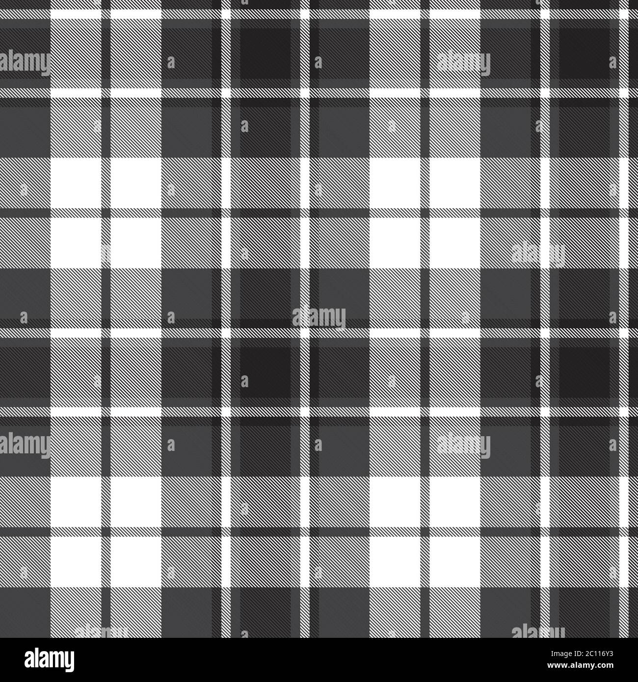 Black and White Plaid, checkered, tartan seamless pattern suitable for ...