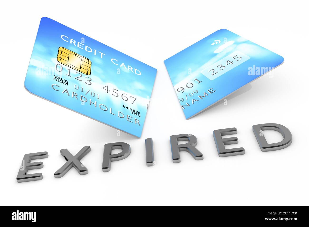 expired cut credit card Stock Photo
