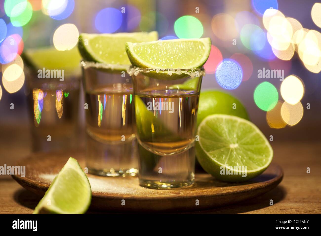 Tequila shots on a bar Stock Photo - Alamy