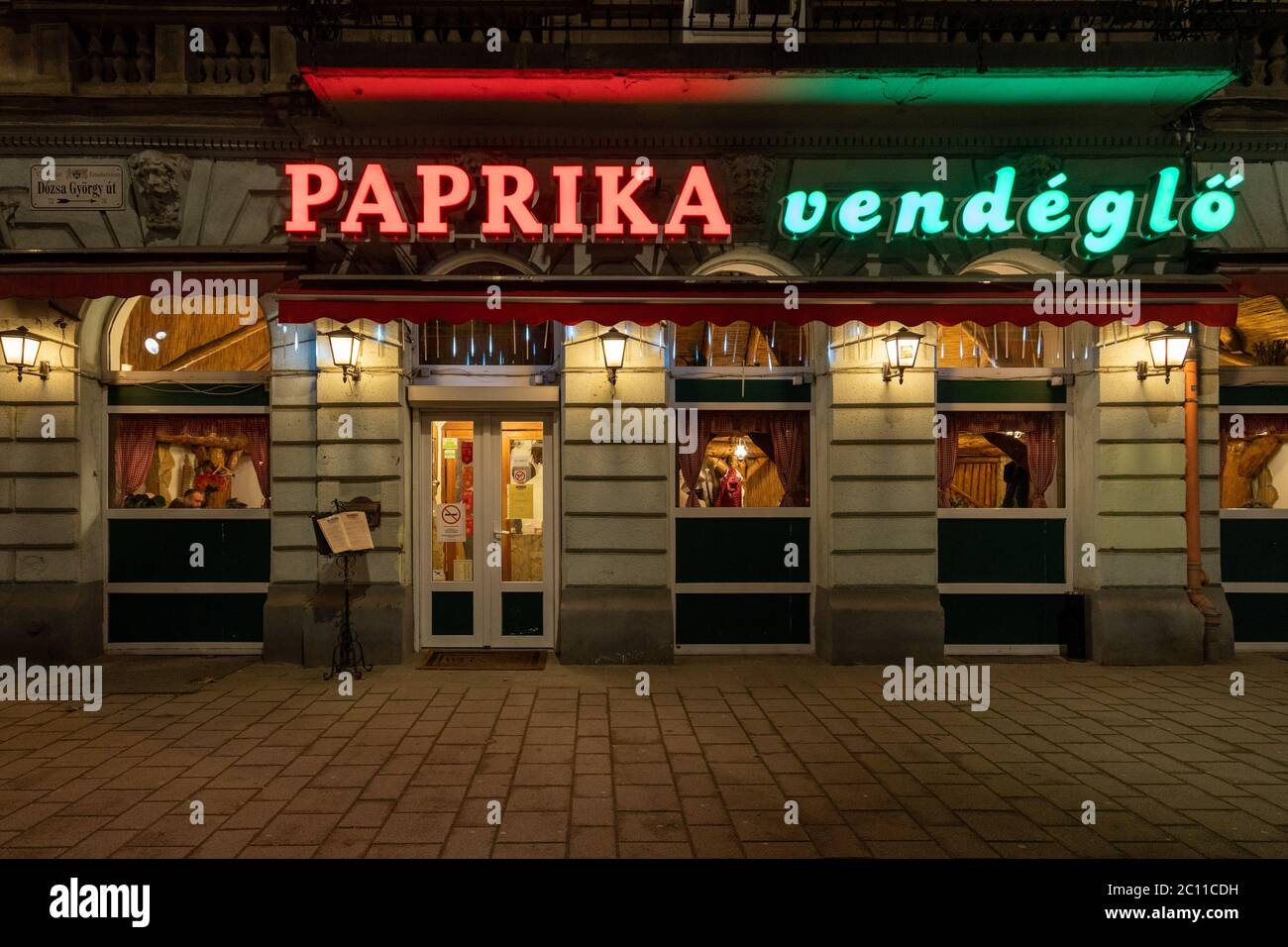 Budapest, Hungary Feb 10, 2020 Traditional Hungarian restaurant