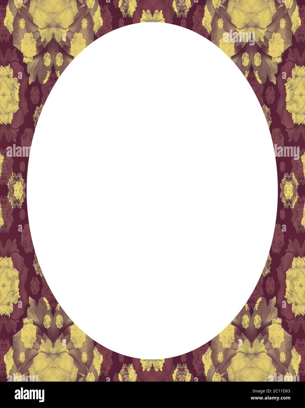 Circle White Frame Background with Decorated Borders Stock Photo