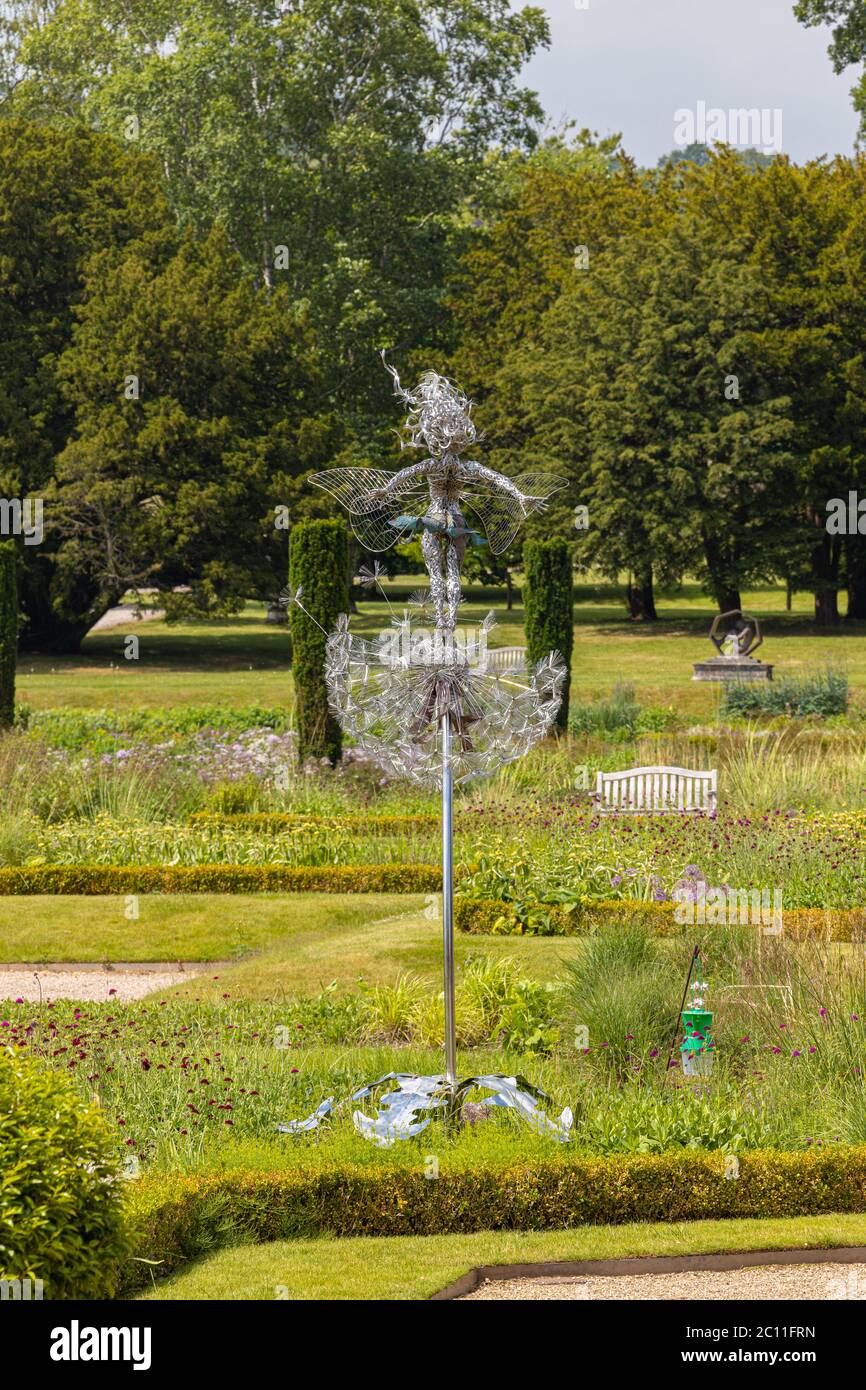 Images of wire sculpture fairies Trentham Gardens in Stoke-on-Trent Staffordshire, UK Stock Photo