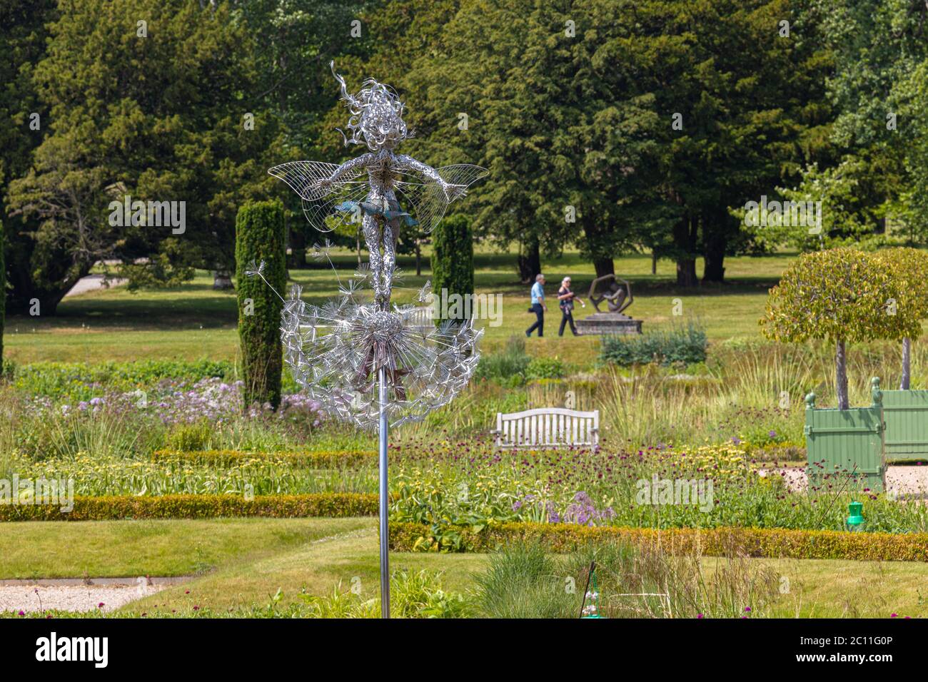 Images of wire sculpture fairies Trentham Gardens in StokeonTrent