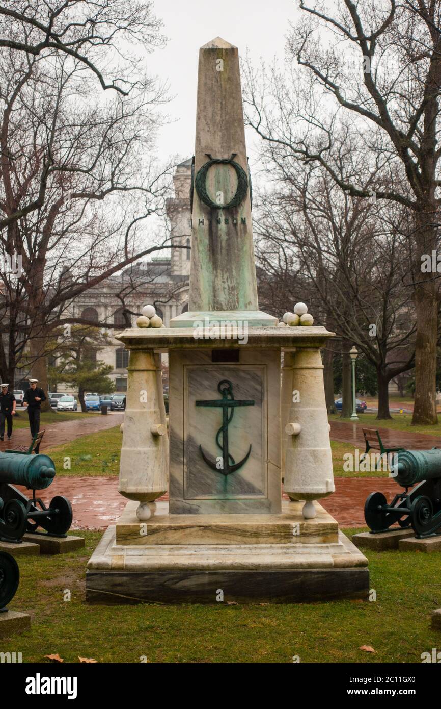 Mexican War Midshipmen's monument in Annapolis MD Stock Photo