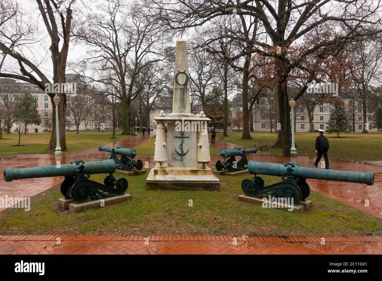 Mexican War Midshipmen's monument in Annapolis MD Stock Photo