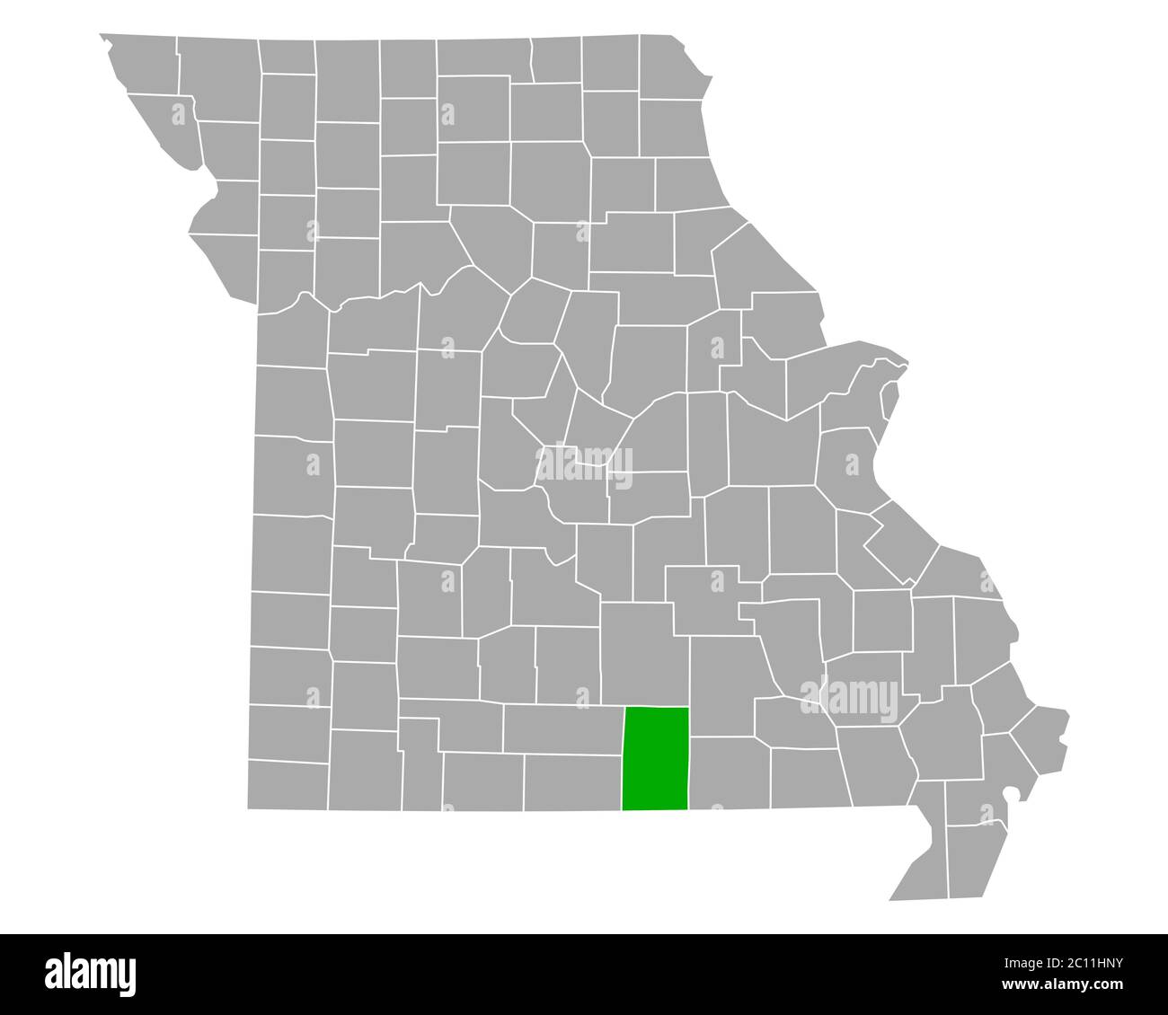 Map of Howell in Missouri Stock Photo