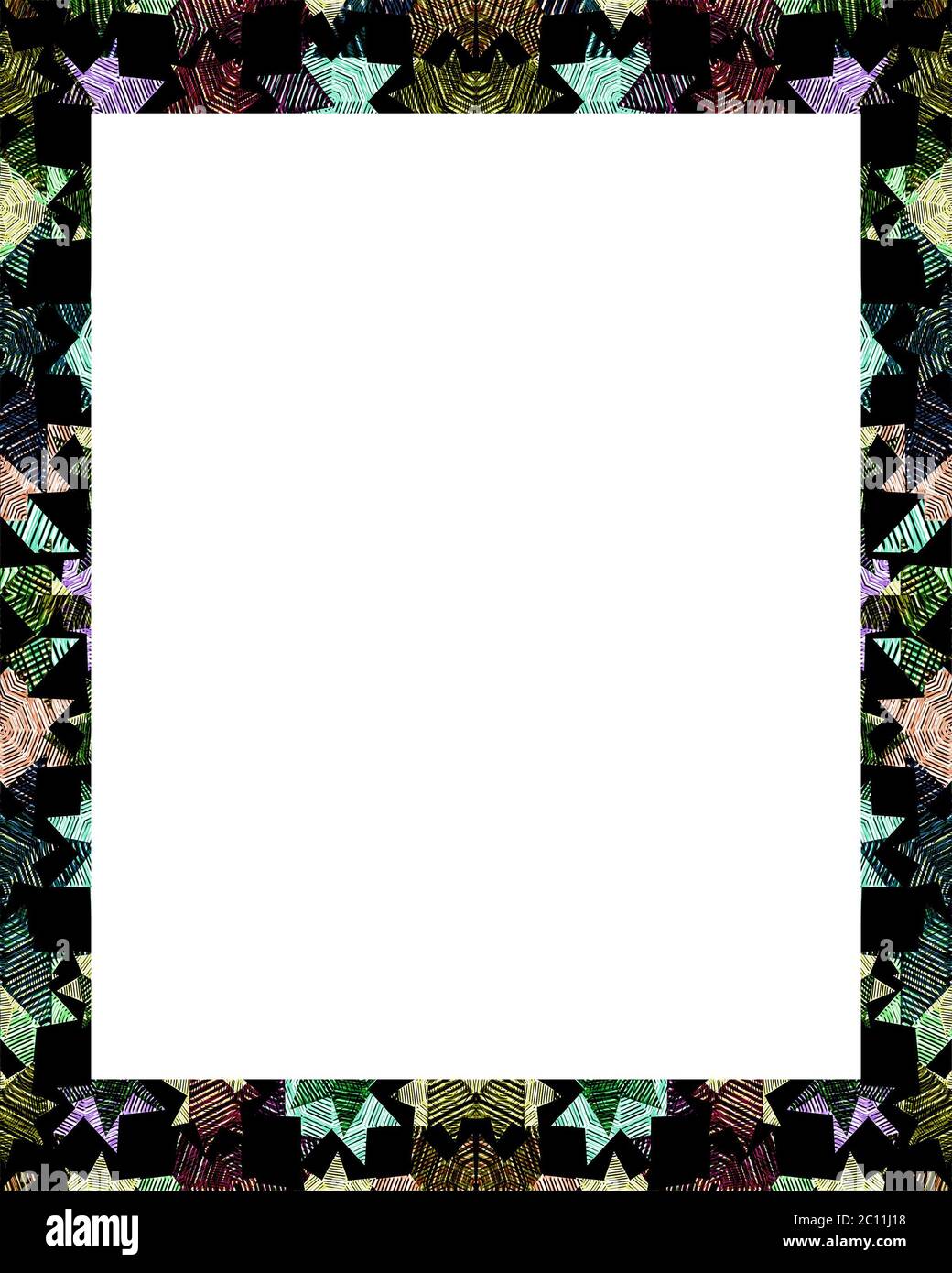 White Frame Background with Ornate Decorated Borders Stock Photo - Alamy