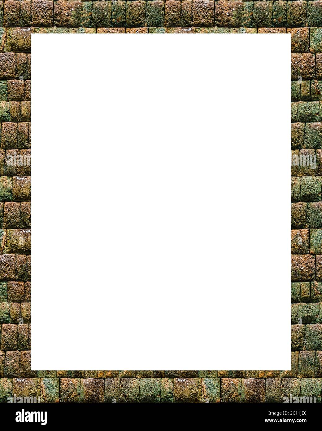 White Frame Background with Patterned Borders Stock Photo - Alamy